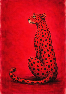 Red Cheetah with Black Spots