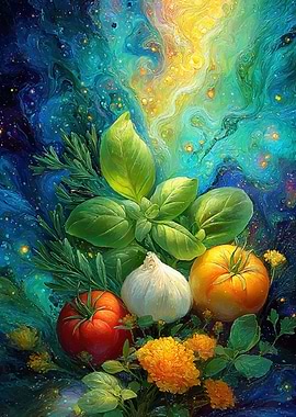 Vibrant Still Life of Fresh Produce