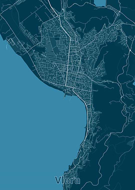 Map of Vlora, Albania