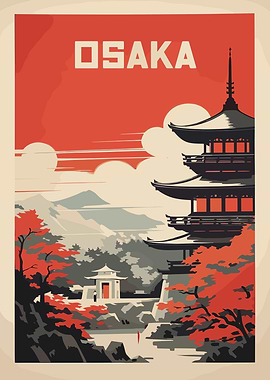 Osaka Travel Poster