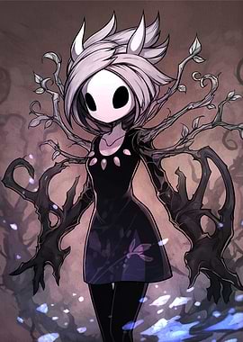 Hollow Knight Character with Plant Elements