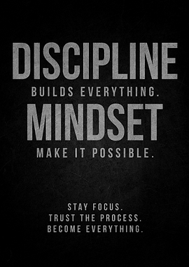 Discipline and Mindset Motivational Poster
