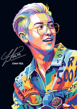 Chan Yeol Pop Art Portrait