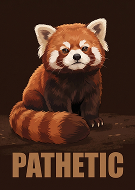 Red Panda with 'Pathetic' Text
