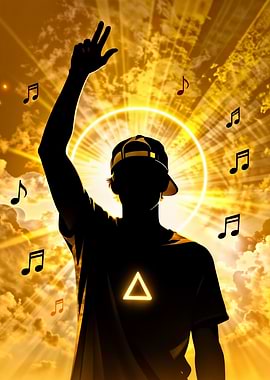 Avicii with Music Notes