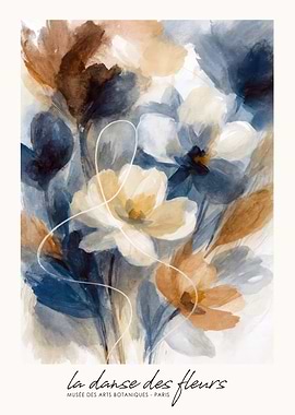 Abstract Floral Watercolor Painting