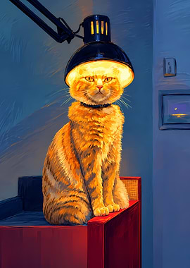 Cat Under a Lamp