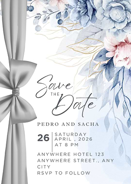 Floral Save the Date Wedding Invitation