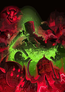 Castle Crashers Knight Fighting Demons