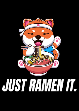 Funny Shiba Inu Eating Ramen