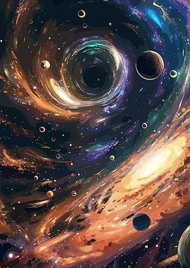 Cosmic Black Hole with Planets