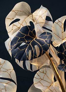 Kintsugi Monstera Leaves