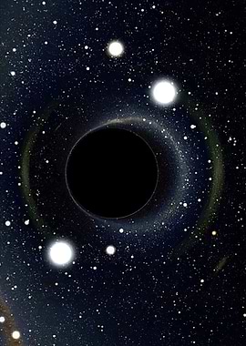 Black Hole with Stars and Nebula