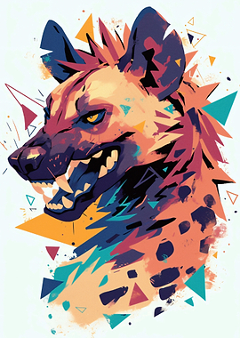 Aggressive Hyena Pop Art
