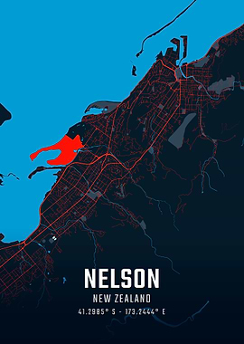 Nelson New Zealand City Map