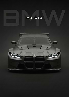 matte black BMW M4 GT3 Race Car