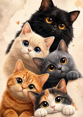 Group of Adorable Kittens