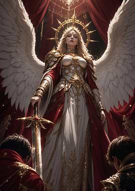 Angel Warrior with Sword and Crown