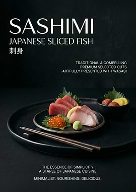 Sashimi Platter with Wasabi and Roe poster