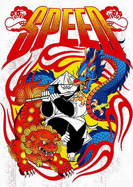 Speed Dragon and Panda Art