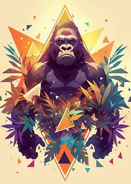 Geometric Gorilla with Tropical Leaves