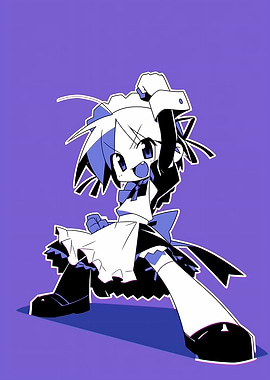 Anime Maid Character Posing