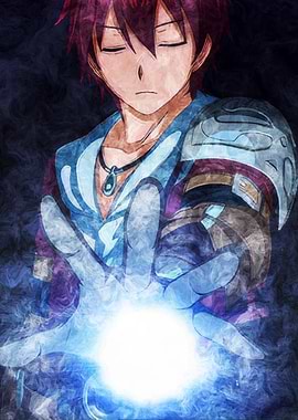 Anime character casting a spell