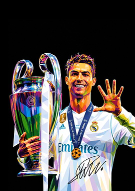 Cristiano Ronaldo with Champions League Trophy