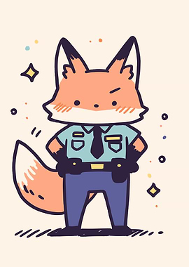 Cute Fox Police Officer