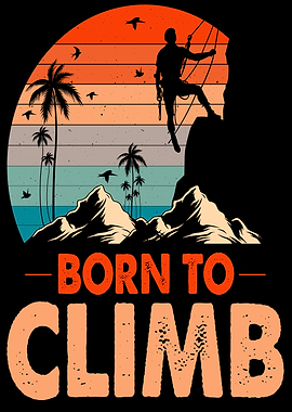 Born to Climb Retro Sunset