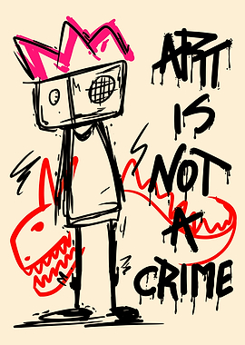 Graffiti Art Character with Crown