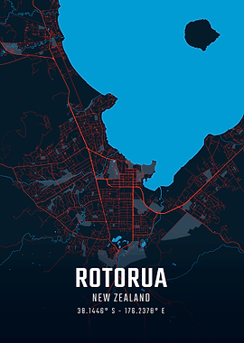 Rotorua New Zealand City Map