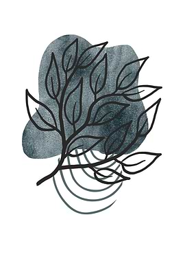 Abstract Botanical Line Art