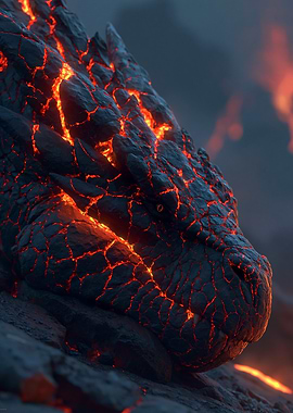 Lava Dragon Head Close-up