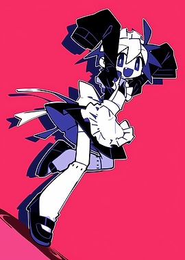 Anime Maid Character in Dynamic Pose