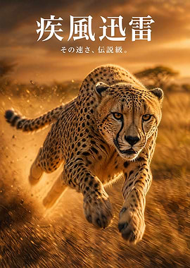 Cheetah Running in Savannah
