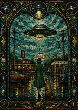Stained Glass UFO Encounter