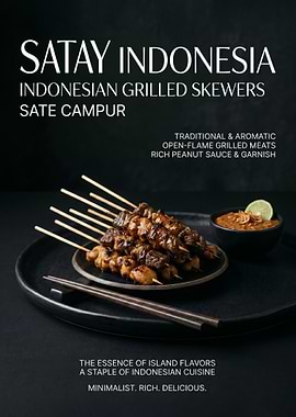 Satay Indonesia Grilled Skewers poster