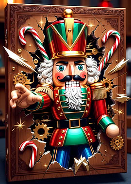 Nutcracker Breaking Through Wood