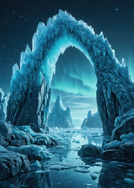 Aurora Ice Arch — Frozen Arctic Gateway