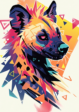 Colorful Hyena Portrait