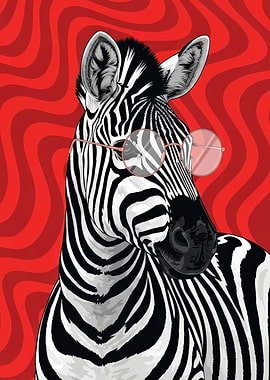 Zebra Wearing Round Glasses