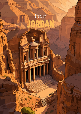 Petra Jordan Travel Poster