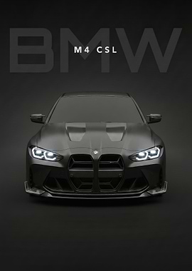 matte black BMW M4 CSL Front View