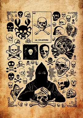 Vintage Skull and Crossbones Collage
