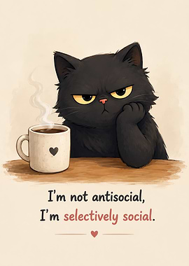 Grumpy Cat with Coffee