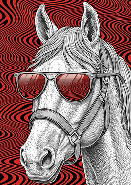 Cool Horse Wearing Sunglasses