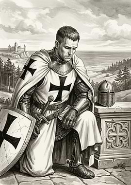 Knight in Armor Kneeling