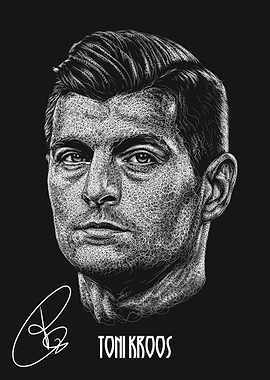 Toni Kroos Scribble Art with Signature