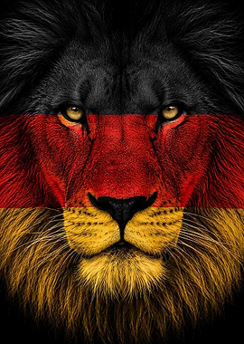 Lion with German Flag Face